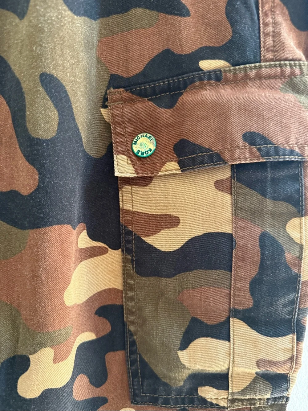 Michael Kors Camo Cargo Pants Size 2 Utility Military Camo Straight Leg Cotton